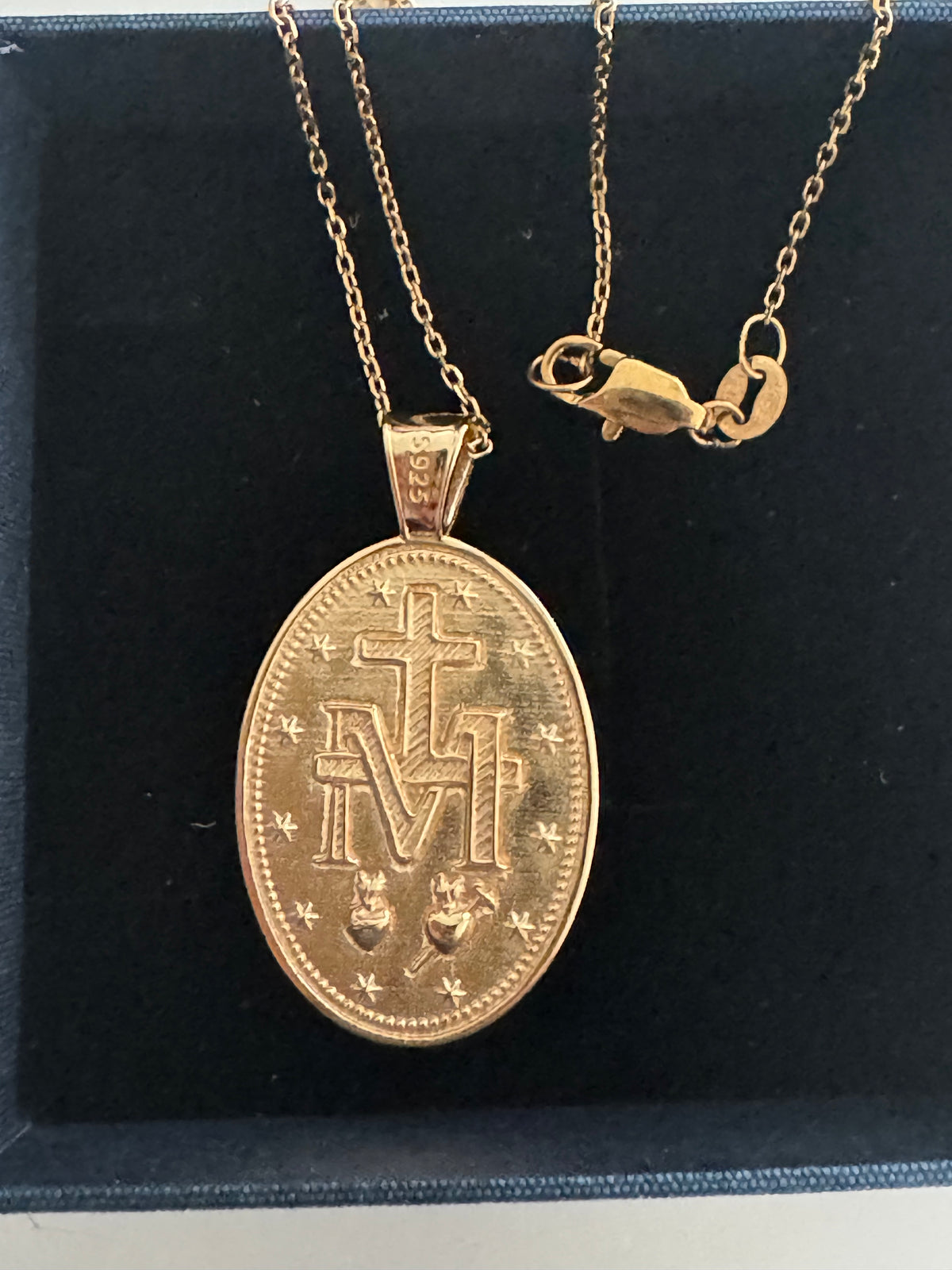 18k gold over sterling silver Miraculous medal