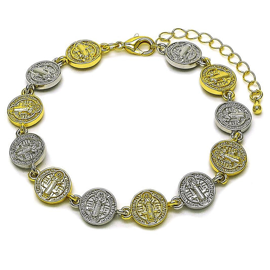 Saint Benedict two tone bracelet-BZ422