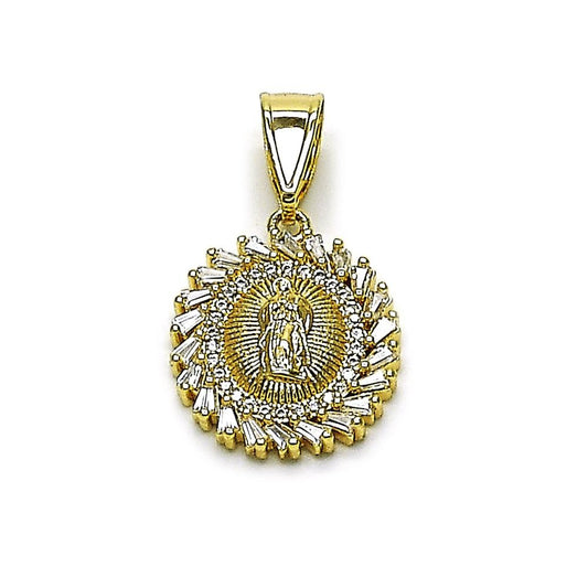 cubic zirconia Guadalupe medal-MD369