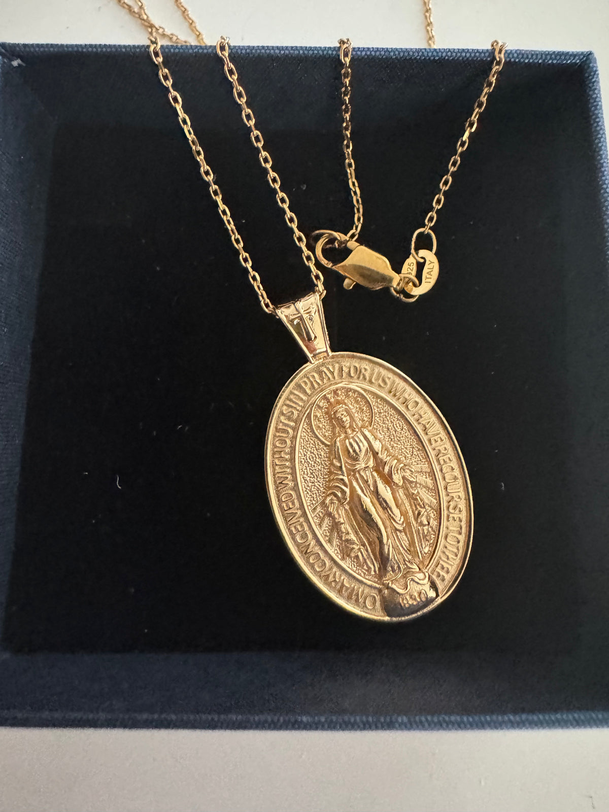 18k gold over sterling silver Miraculous medal