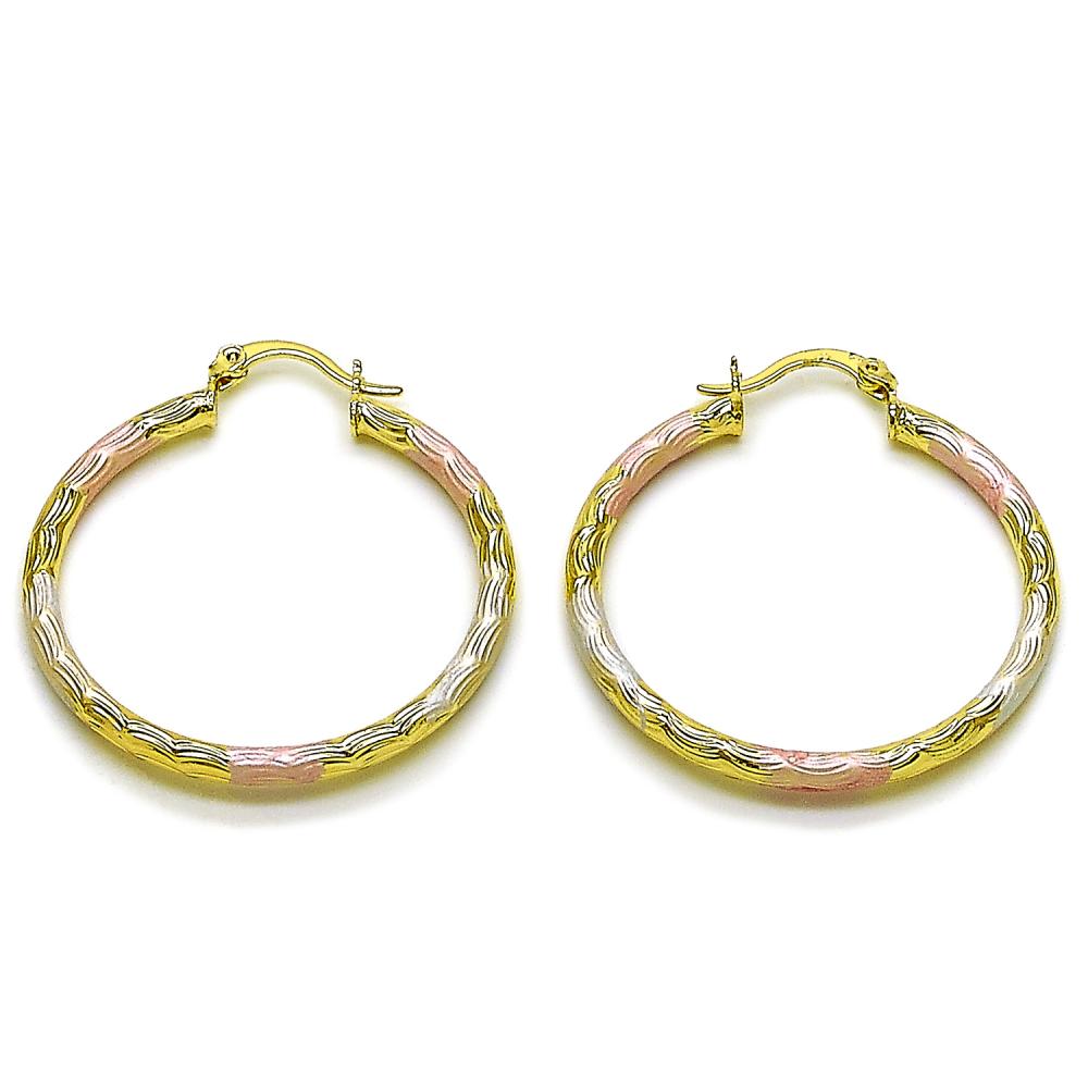 Tri color hoop earrings EA208-1
