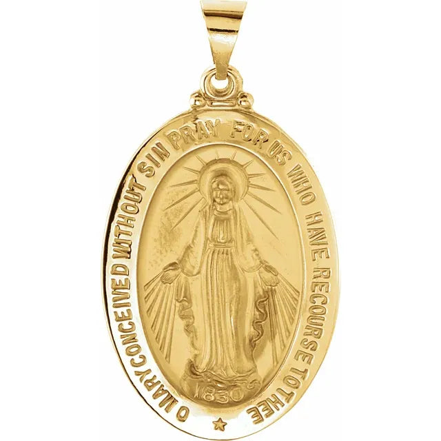 14K Hollow Miraculous Medal