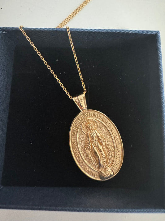18k gold over sterling silver Miraculous medal