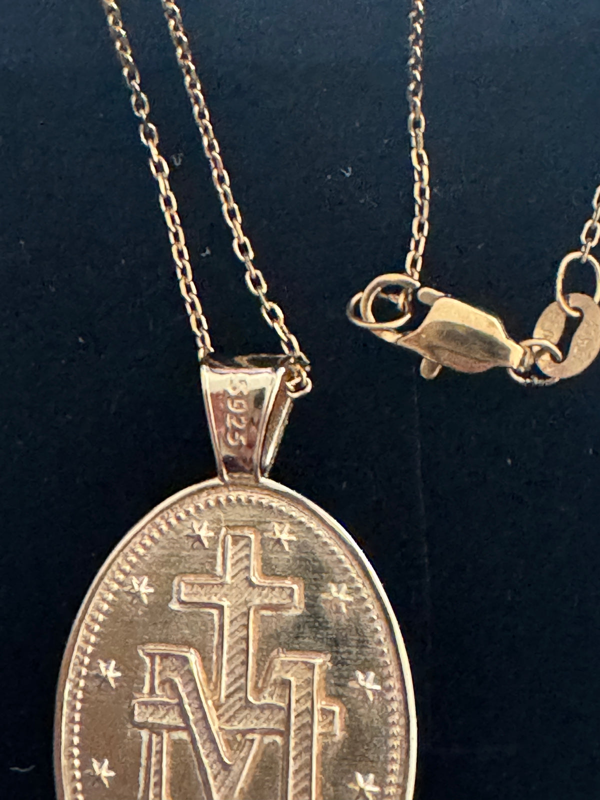 18k gold over sterling silver Miraculous medal