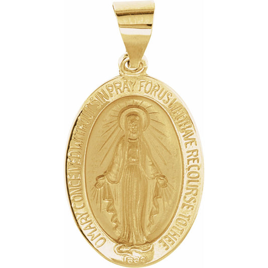 14K GOLD HOLLOW MIRACULOUS MEDAL